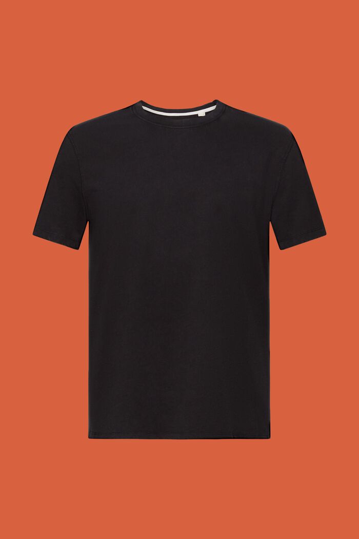 Plaggfärgad T-shirt i jersey, 100% bomull, BLACK, detail image number 6