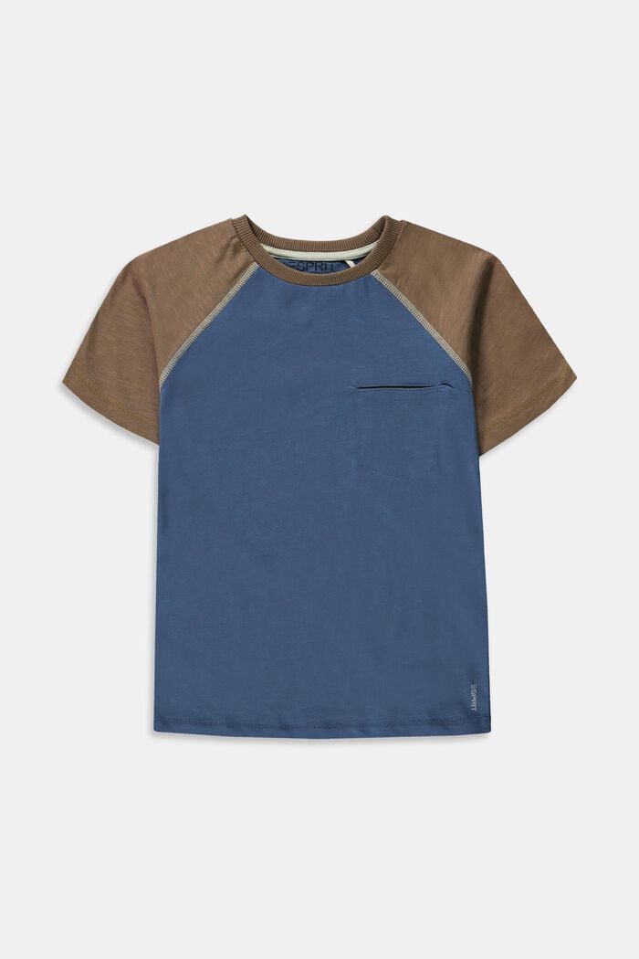 T-shirt i 100% bomull, GREY BLUE, overview