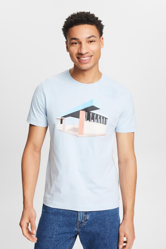 T-shirt med grafiskt tryck, LIGHT BLUE, detail image number 0