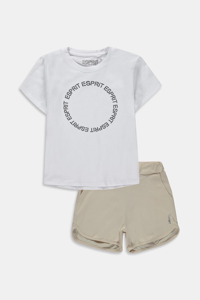 Mixat set: T-shirt och shorts, WHITE, detail image number 0