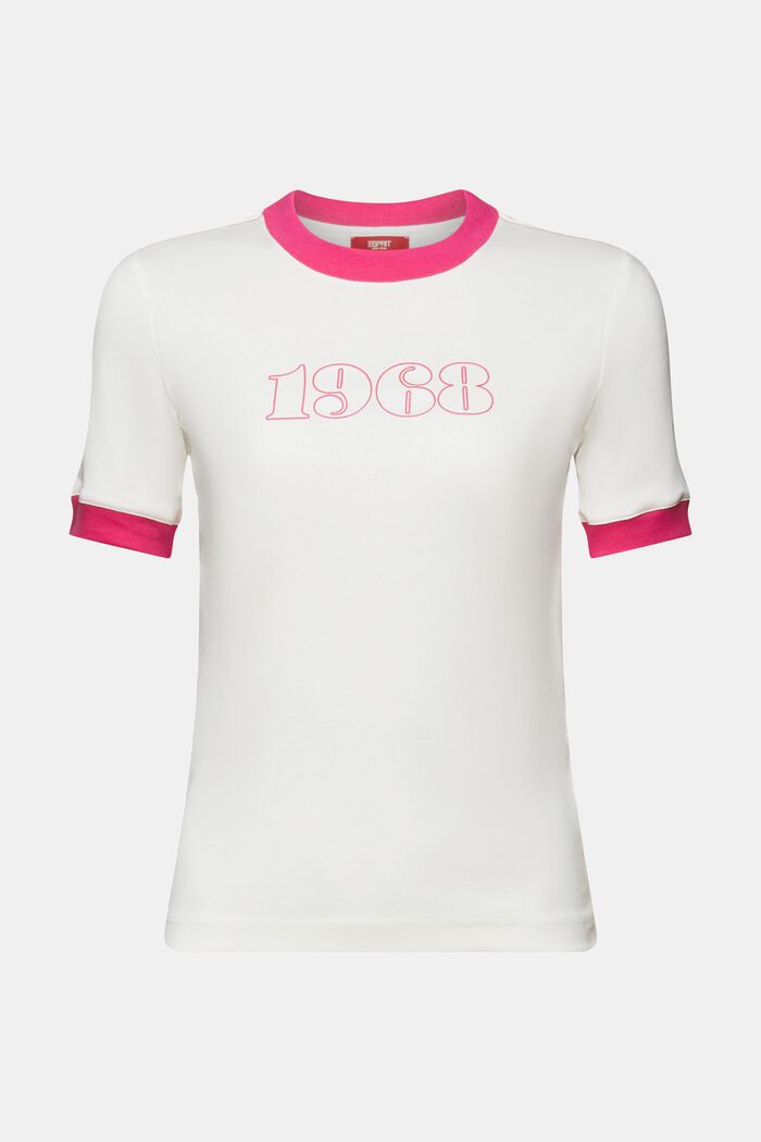 T-shirt i bomullsjersey med logo, OFF WHITE, detail image number 6