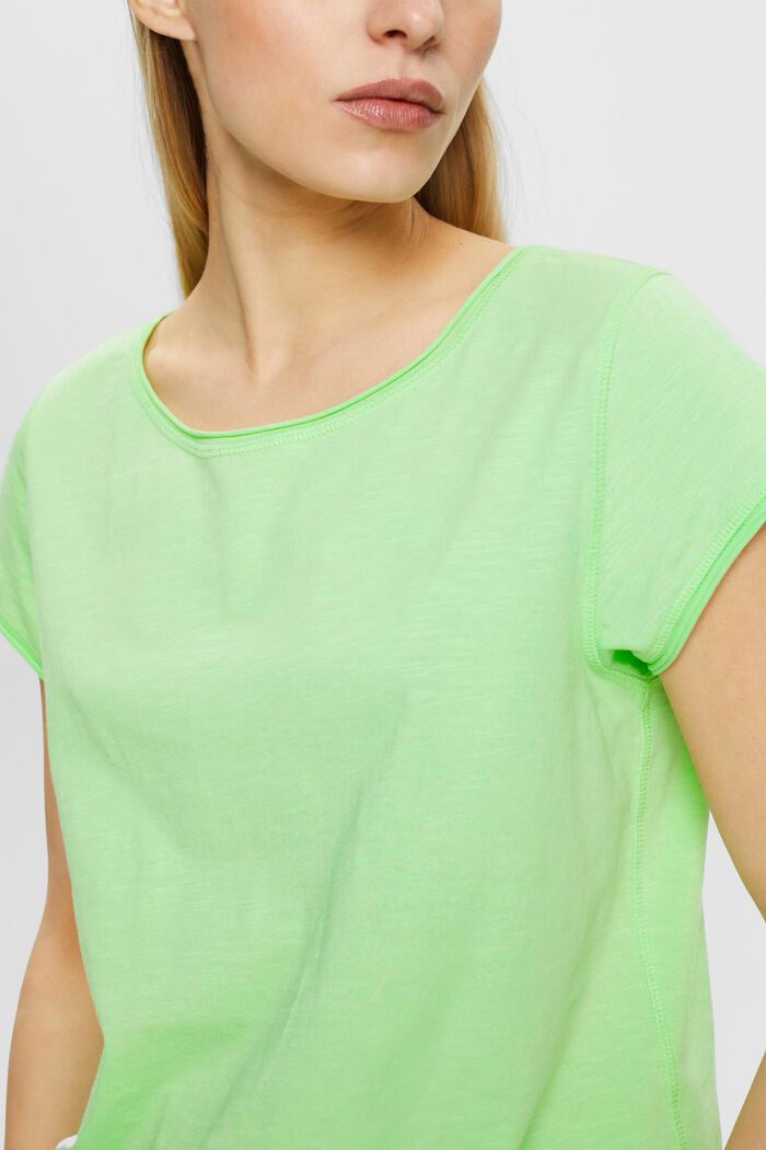 T-shirt i bomull med slub-struktur, CITRUS GREEN, detail image number 2