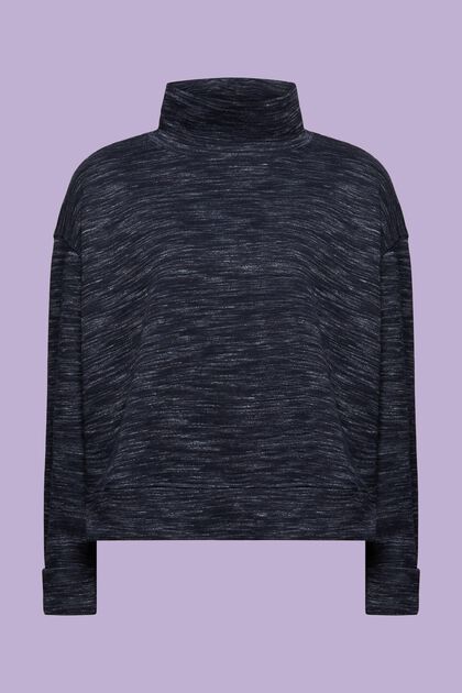 Sweatshirt i bomullsmix med hög krage