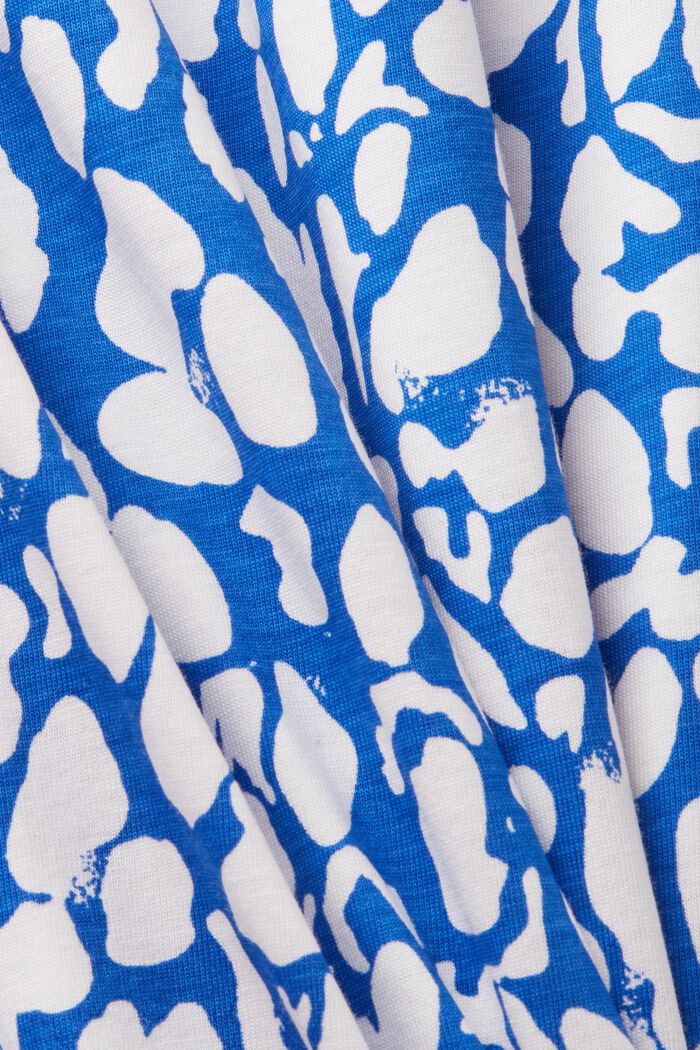 Mönstrad midiklänning av jersey, 100% bomull, BRIGHT BLUE, detail image number 5