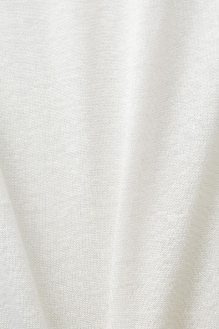 T-shirt i linne, OFF WHITE, detail image number 5