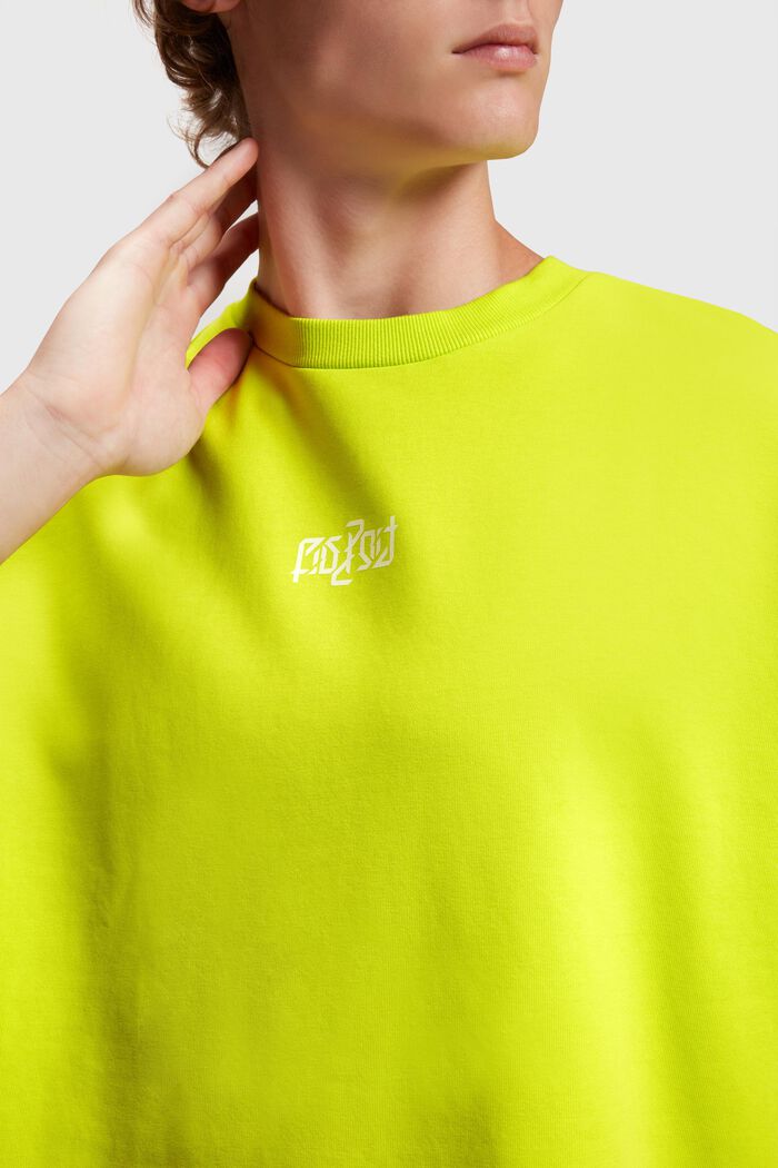 Sweatshirt i avslappnad passform med neontryck, LIME YELLOW, detail image number 2