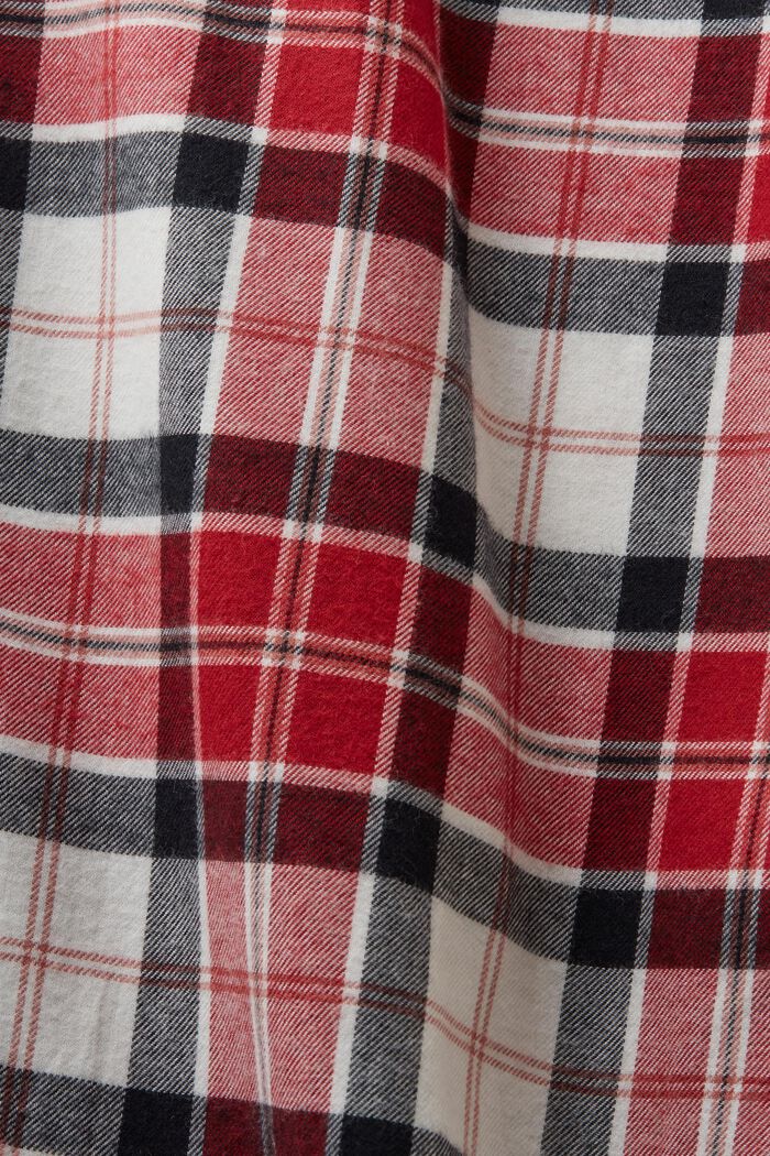 Rutig nattskjorta i flanell, RED, detail image number 5