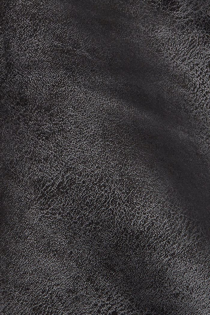Med ull: bikerjacka i fårskinnslook, BLACK, detail image number 4