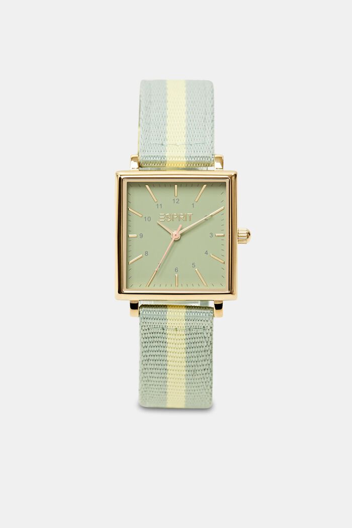 Klocka med vävt armband, rostfritt stål, GREEN, detail image number 0