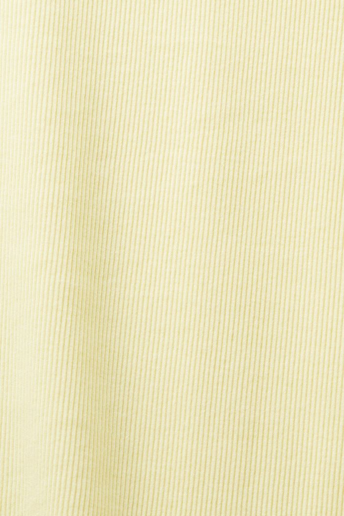 Ribbad topp med rund ringning, LIME YELLOW, detail image number 6