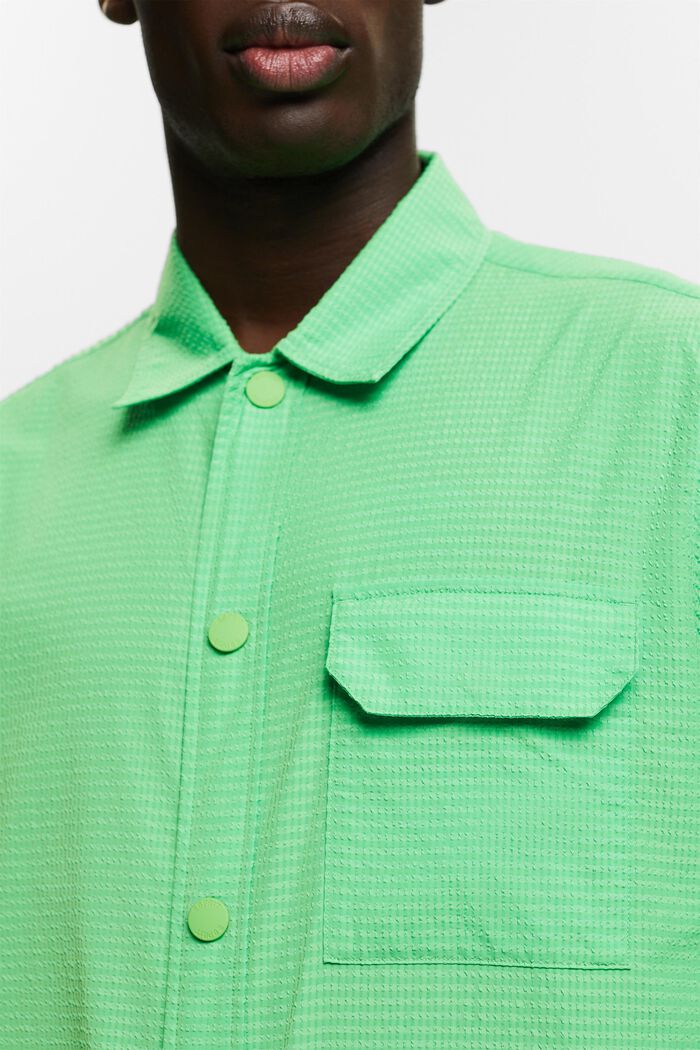 Texturerad långärmad skjorta, CITRUS GREEN, detail image number 3