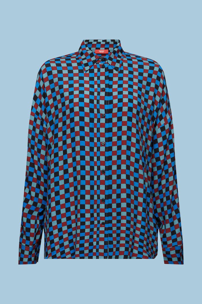 Mönstrad button down-skjorta, BRIGHT BLUE, detail image number 5