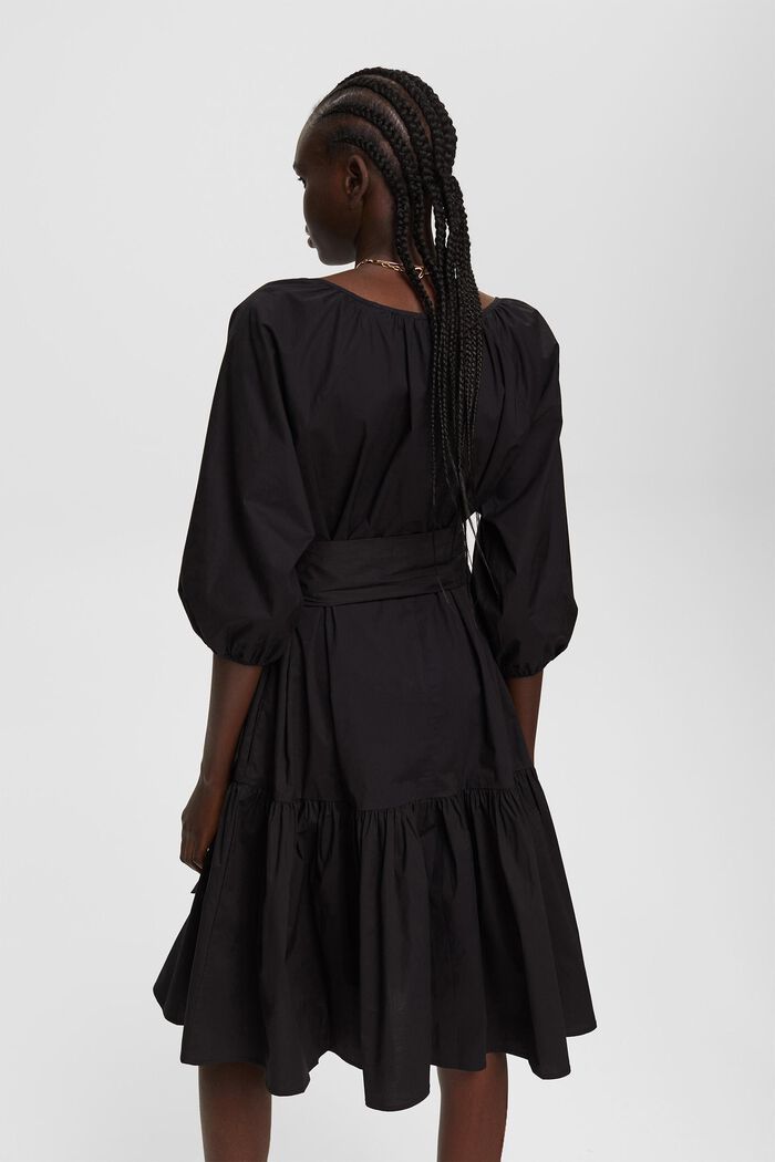 Klänning med brett knytskärp, BLACK, detail image number 2