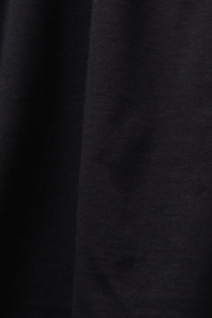 T-shirt i pimabomull med broderad logo, BLACK, detail image number 5