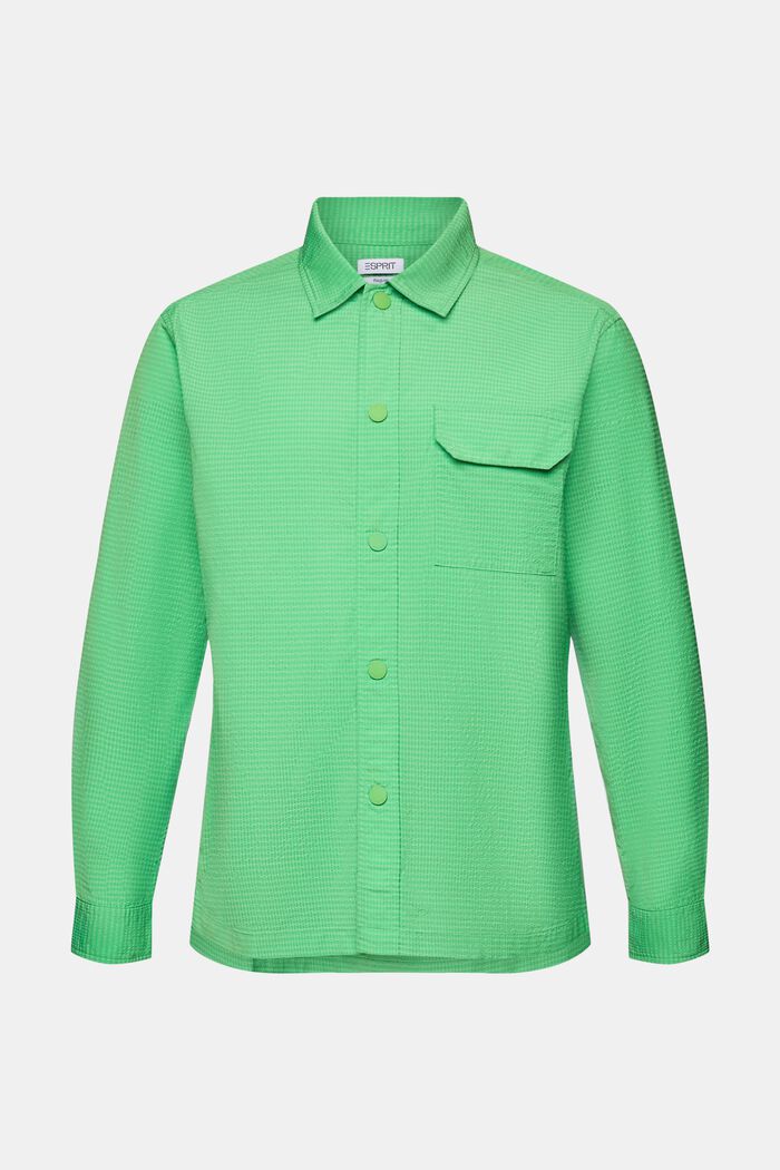 Texturerad långärmad skjorta, CITRUS GREEN, detail image number 5