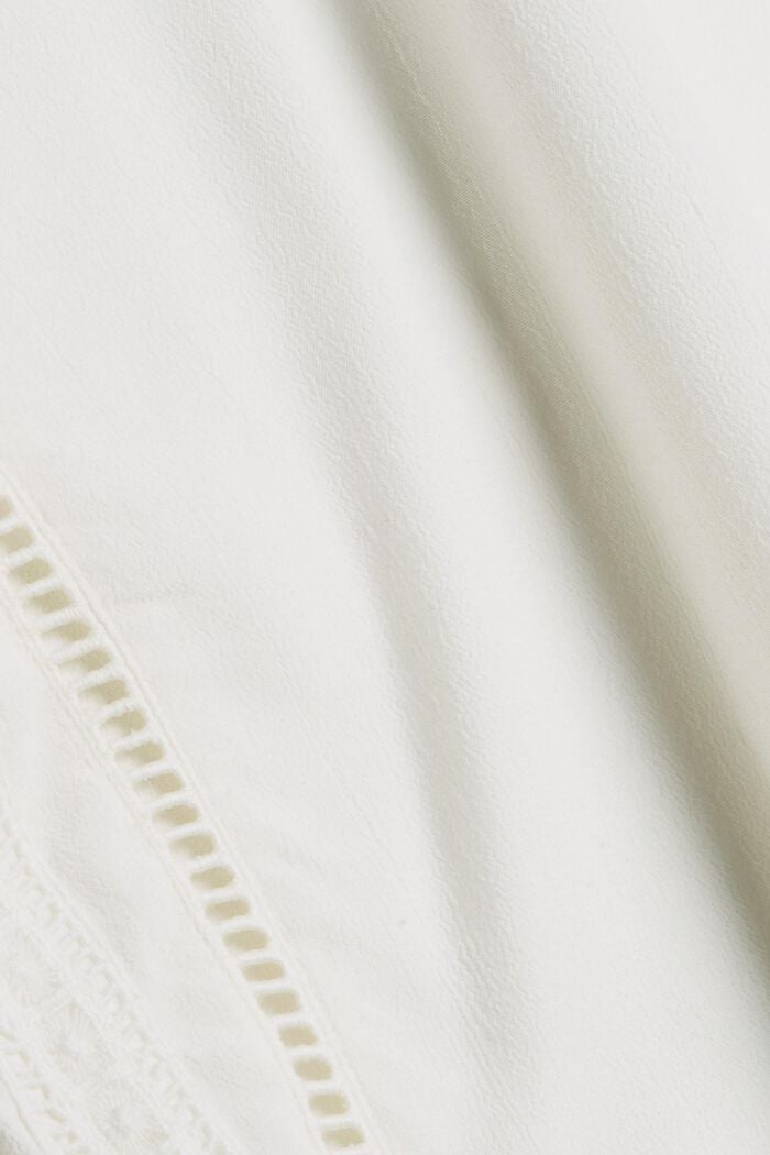 Blus med hålmönstrad spets av LENZING™ ECOVERO™, OFF WHITE, detail image number 4