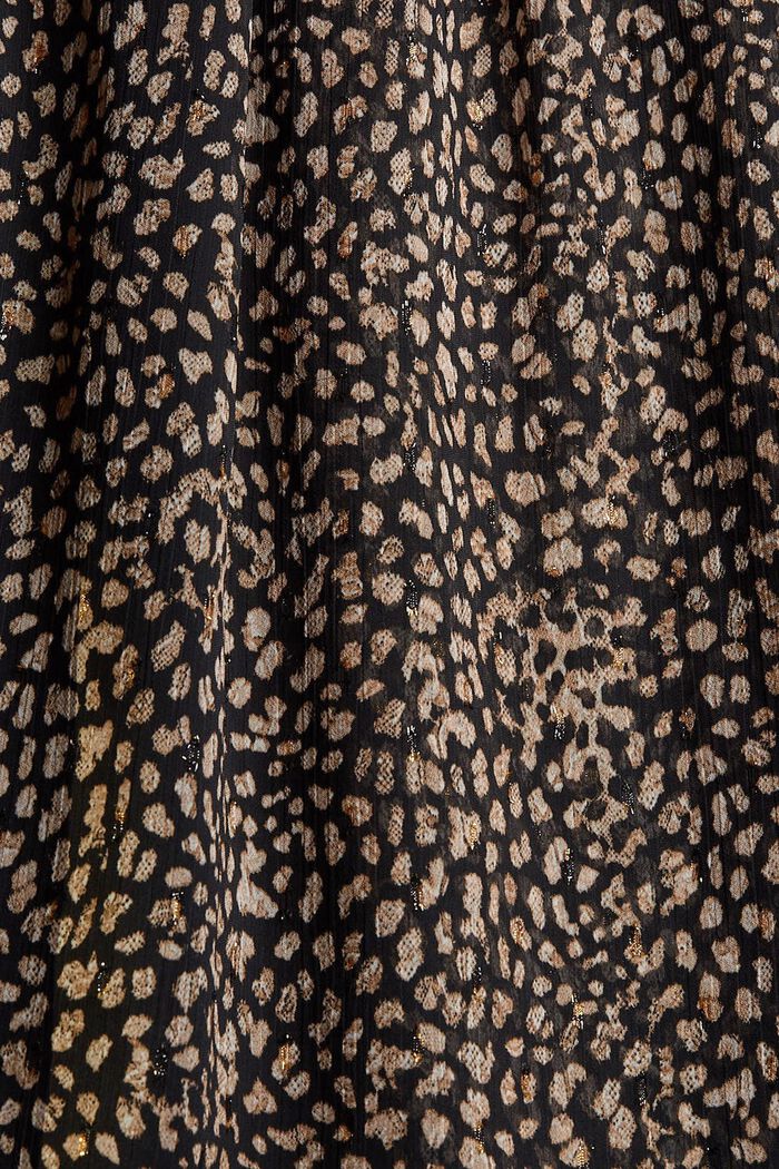 Chiffongklänning med mönster och glittereffekt, BLACK, detail image number 5