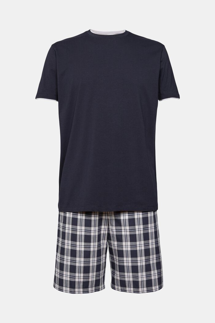 Pyjamas med rutiga shorts, NAVY, detail image number 6