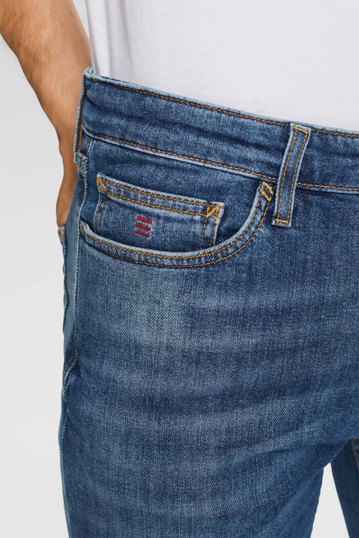 Raka jeans med stadkant och medelhög midja, BLUE MEDIUM WASHED, detail image number 2