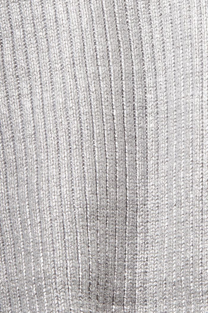 Metallic kabelstickad tröja, SILVER, detail image number 5
