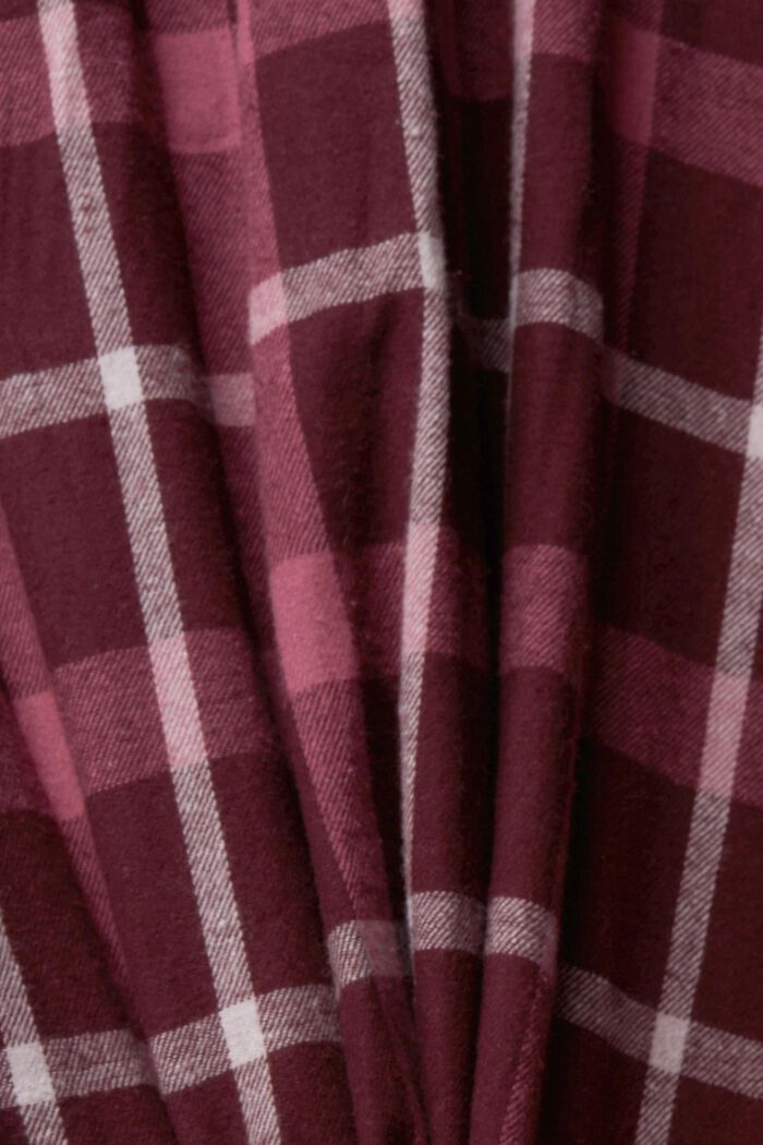 Rutigt pyjamasset i flanell, BORDEAUX RED, detail image number 4