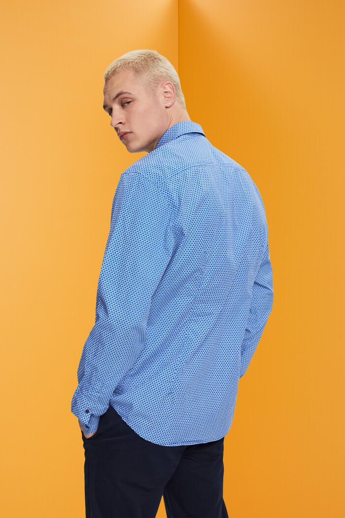 Helmönstrad skjorta med smal passform, BLUE, detail image number 3