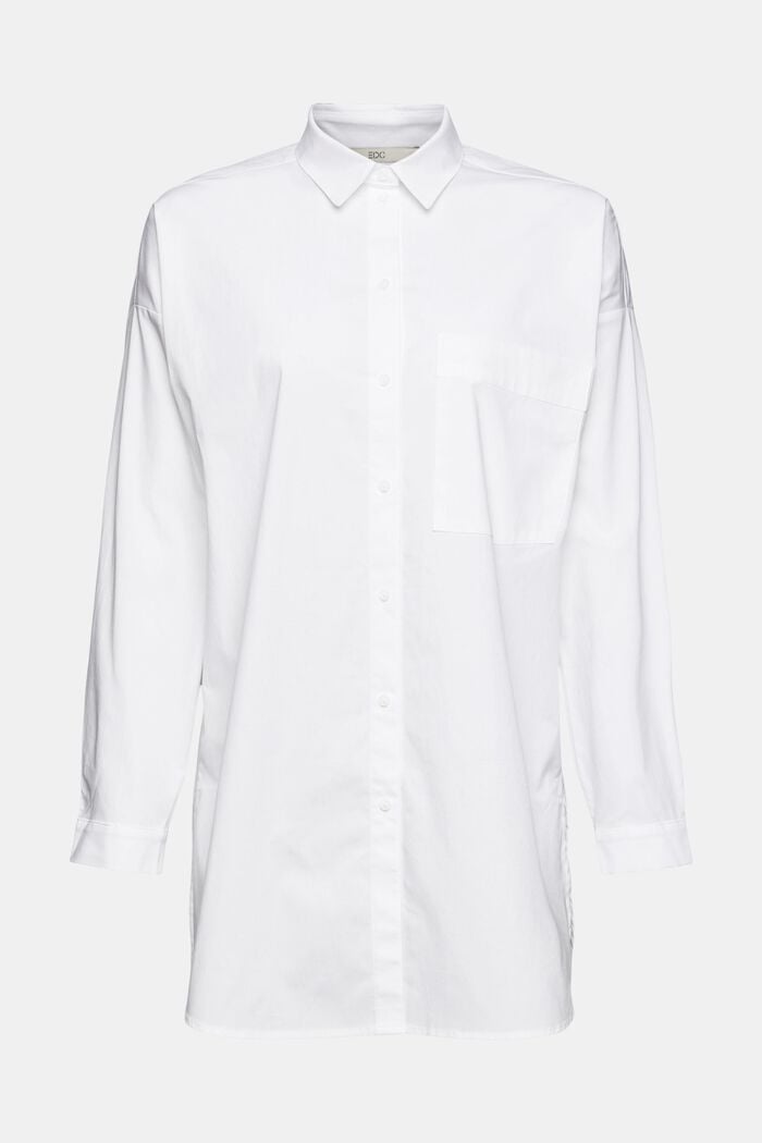 Skjortblus i oversizemodell, WHITE, detail image number 5
