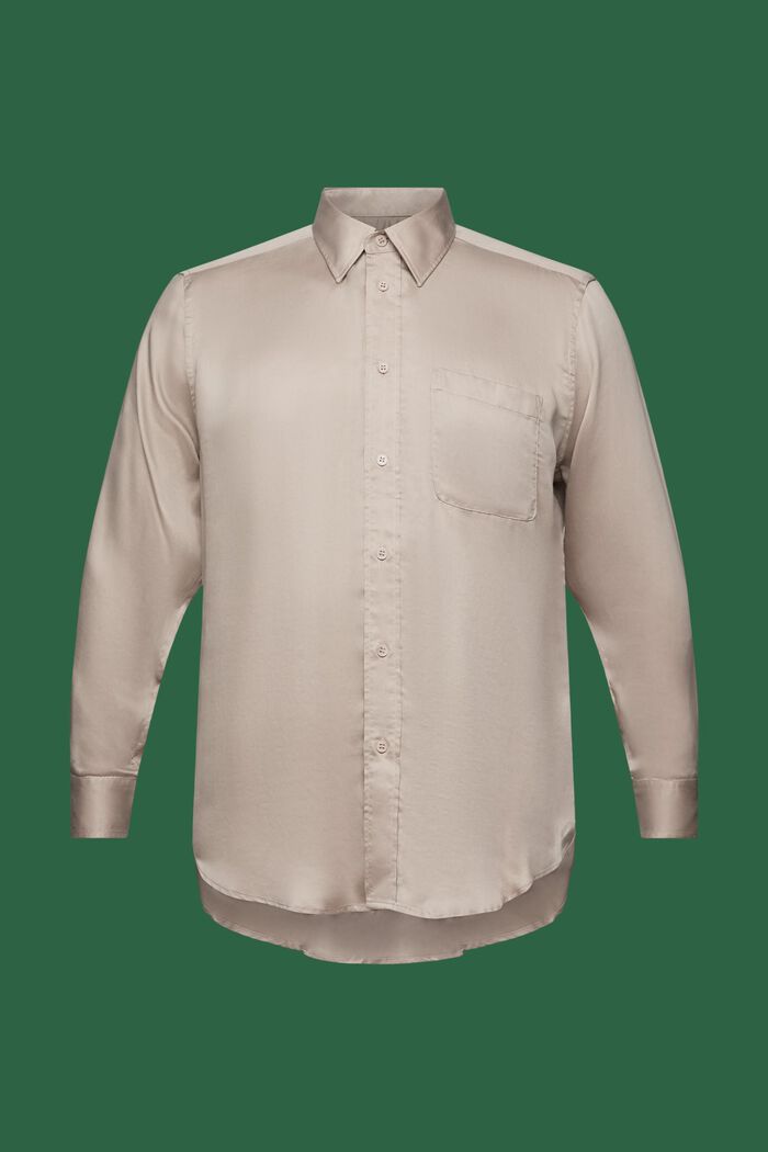 Långärmad skjorta i satin, LIGHT TAUPE, detail image number 5
