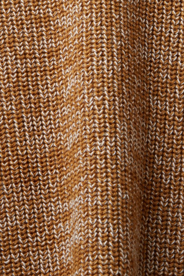Ribbstickad tröja med halvpolokrage, CAMEL, detail image number 5