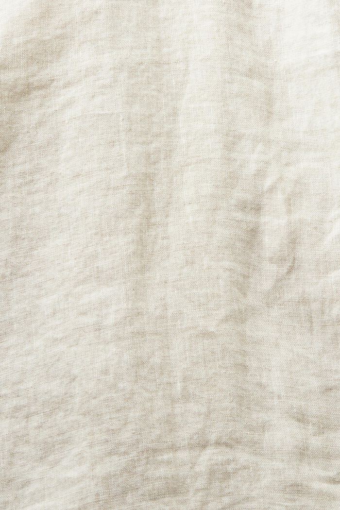 Midilång skjortklänning i linne med skärp, BEIGE, detail image number 5