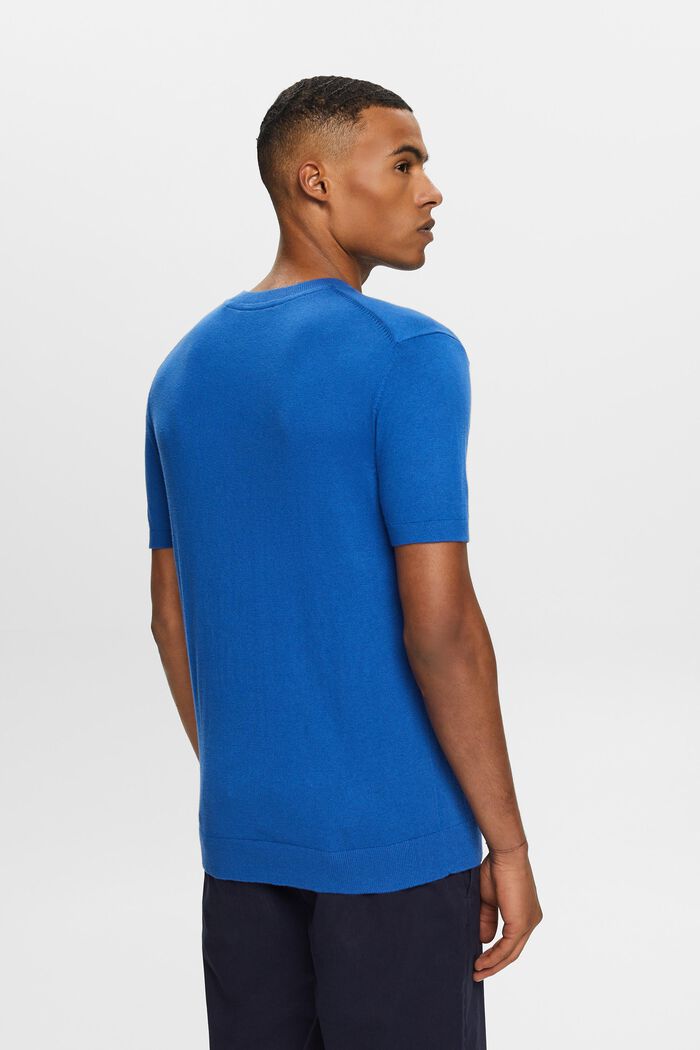 Kortärmad tröja med kashmir, BRIGHT BLUE, detail image number 3