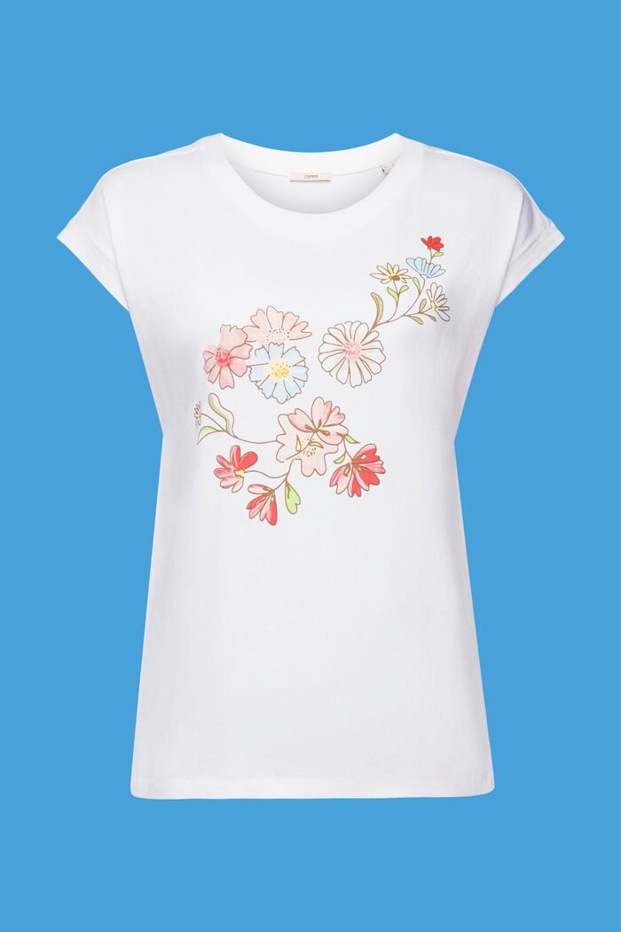 T-shirt med logotryck, WHITE, detail image number 6
