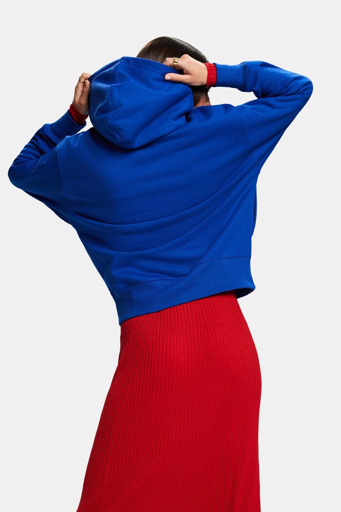 Huvtröja i fleece med logo, unisexmodell, BRIGHT BLUE, detail image number 2