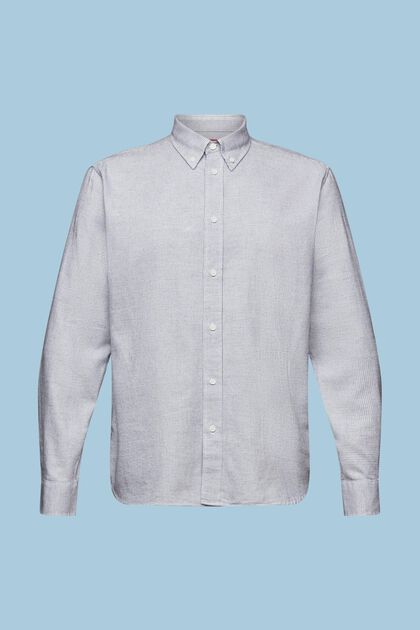 Smårutig bomullsskjorta med normal passform