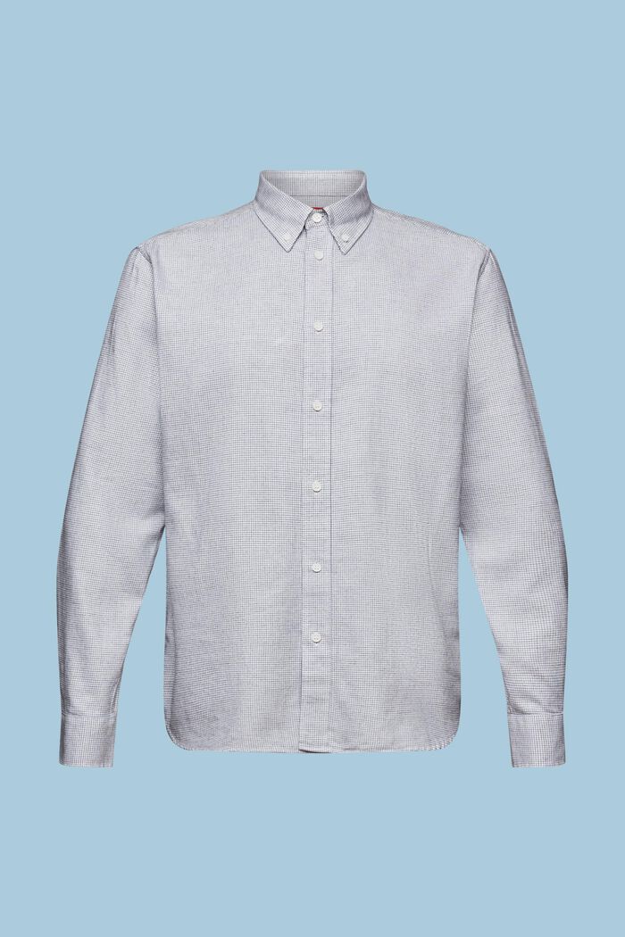 Smårutig bomullsskjorta med normal passform, WHITE, detail image number 6