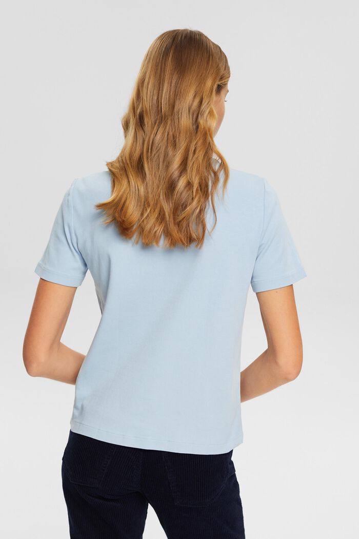 T-shirt i ekologisk bomull med broderad logo, PASTEL BLUE, detail image number 3