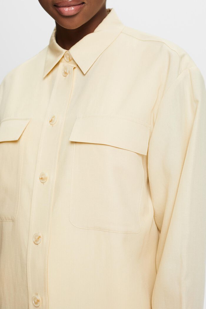 Helknäppt skjorta i oversize, SAND, detail image number 3