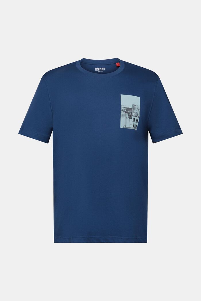 T-shirt med tryck i fram- och bakstycket, GREY BLUE, detail image number 6