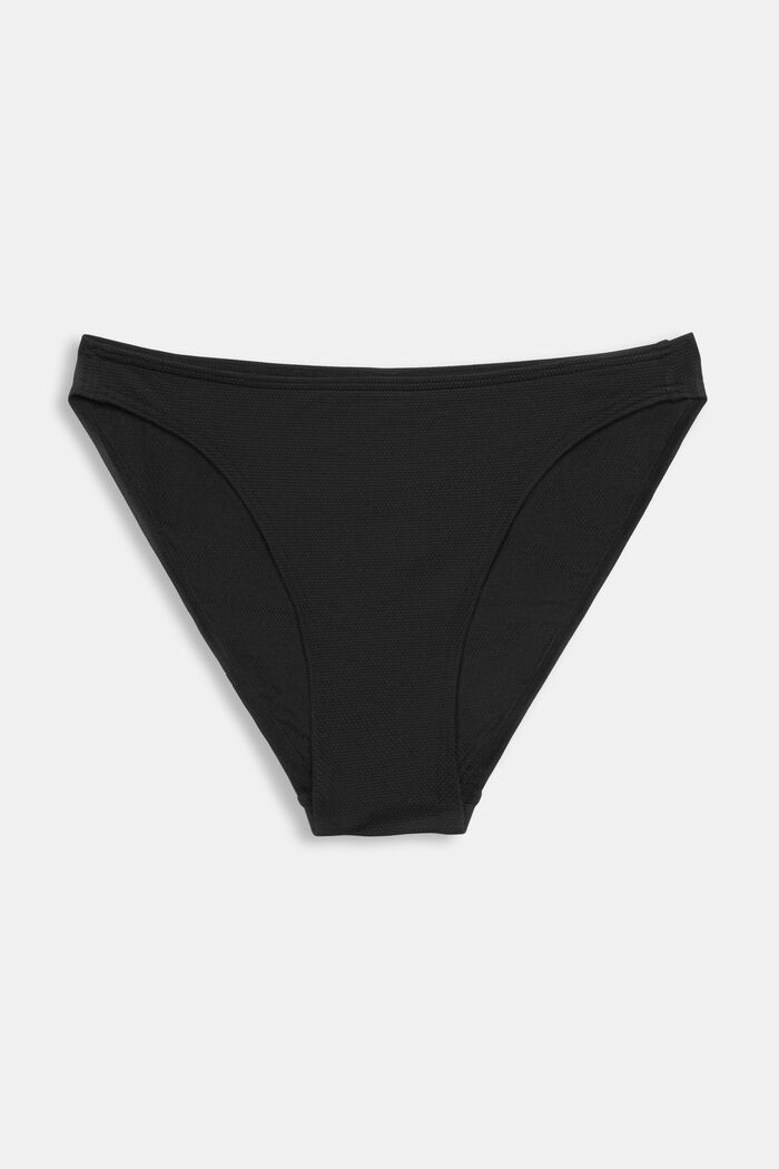 Texturerad bikinitrosa med högt skurna ben, BLACK, detail image number 3