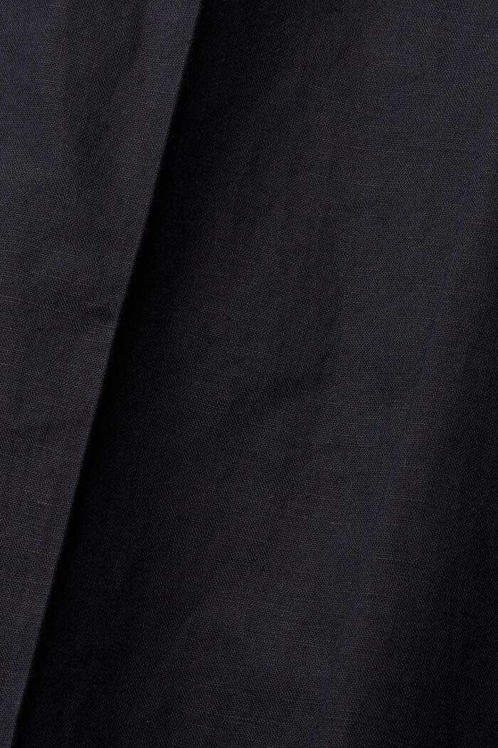 Med linne: byxa med sprund och vida ben, BLACK, detail image number 7