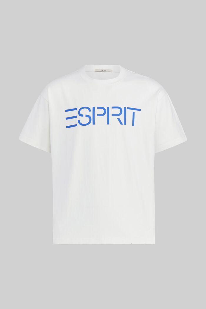 T-shirt med logotryck i unisexmodell, WHITE, detail image number 6
