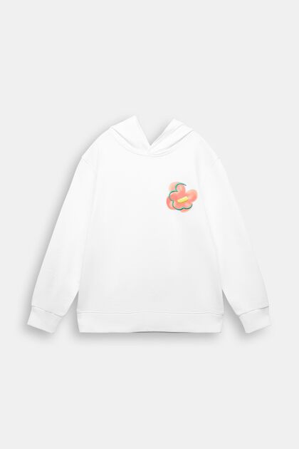 Sweatshirt i bomull med logo och huva