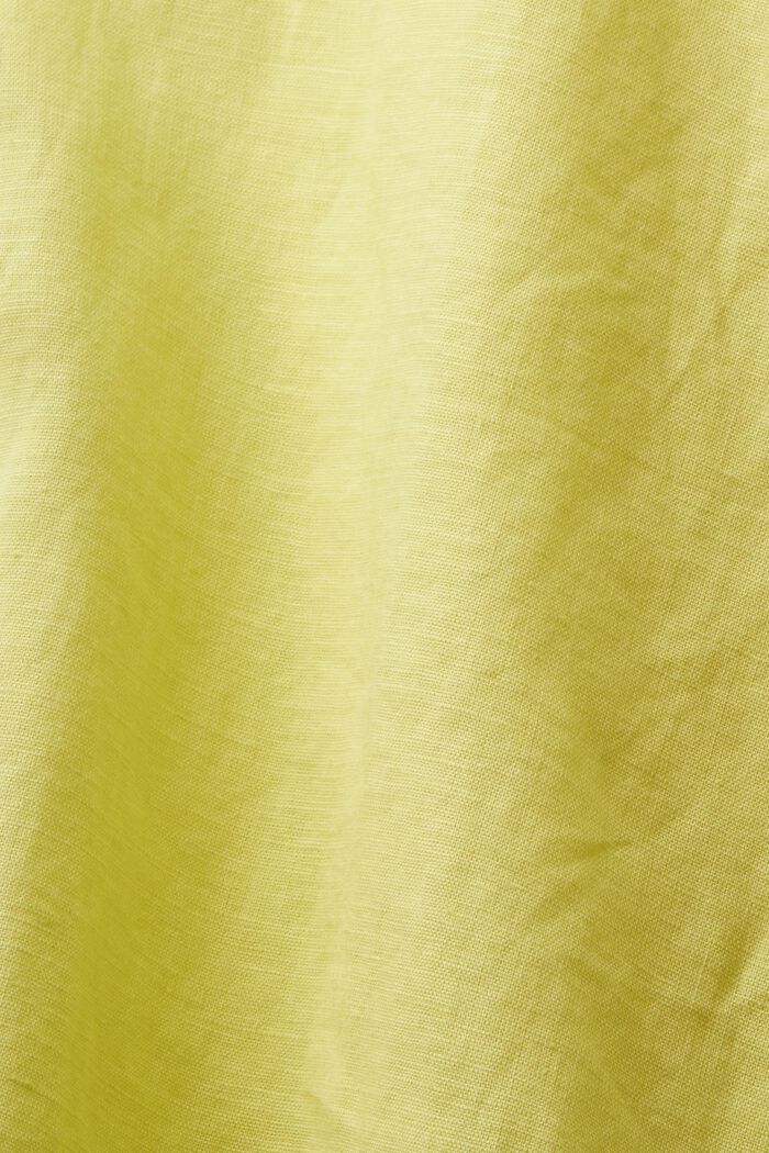 Skjorta i linne-bomullsmix, PASTEL YELLOW, detail image number 5