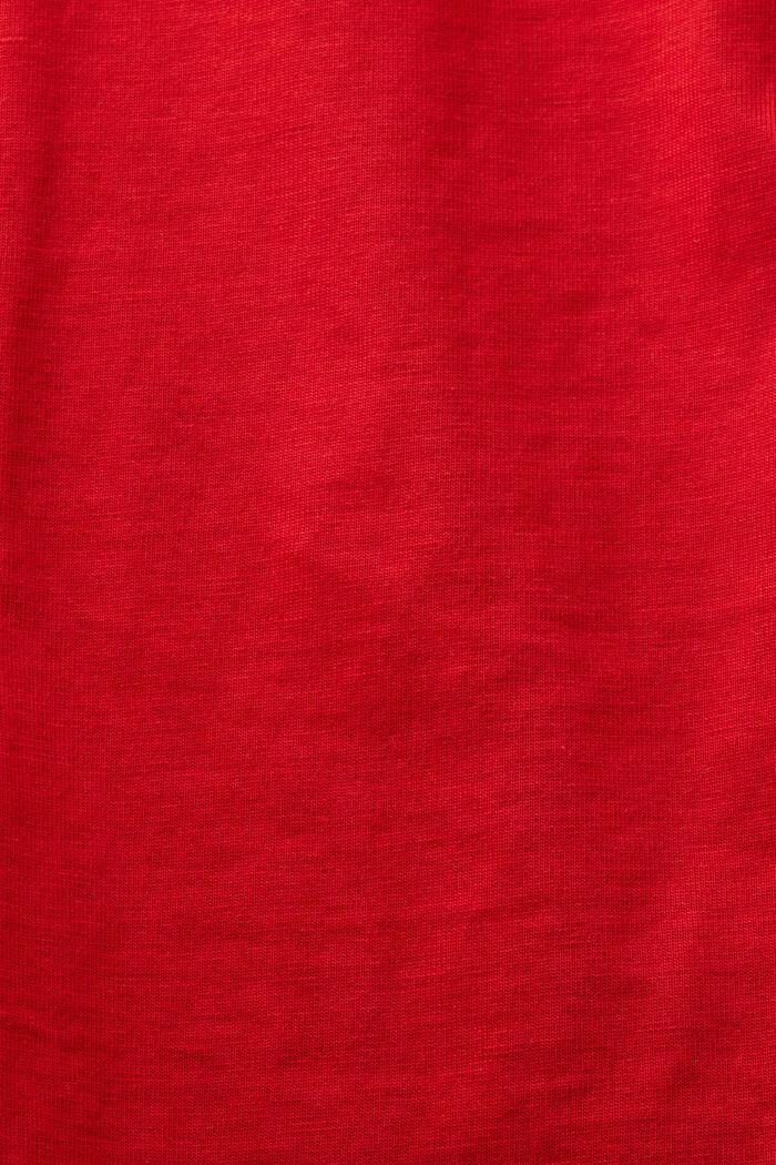 T-shirt med logo och rund ringning, DARK RED, detail image number 4