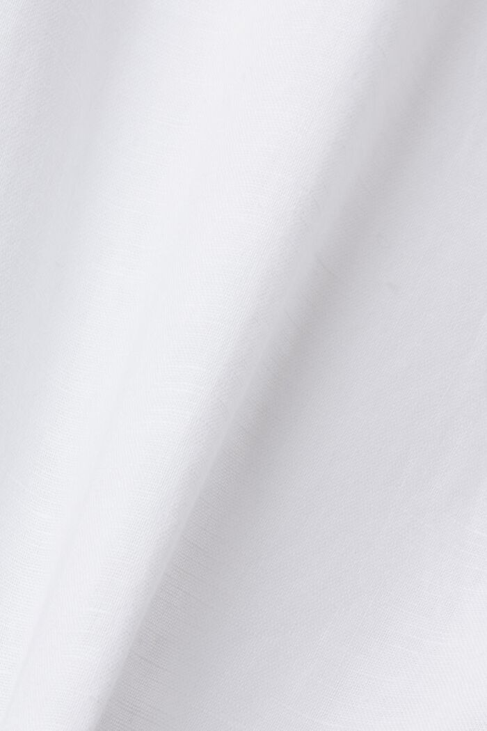 Button down-skjorta i blandad bomull och linne, WHITE, detail image number 6