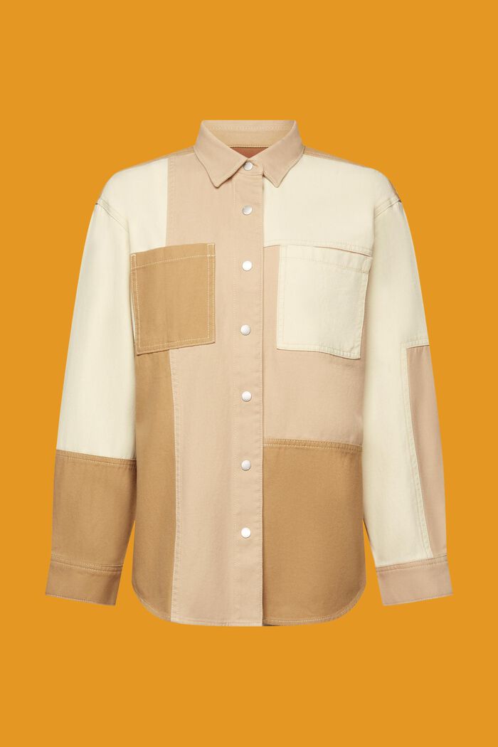 Skjortjacka i patchworkdesign, BEIGE, detail image number 8