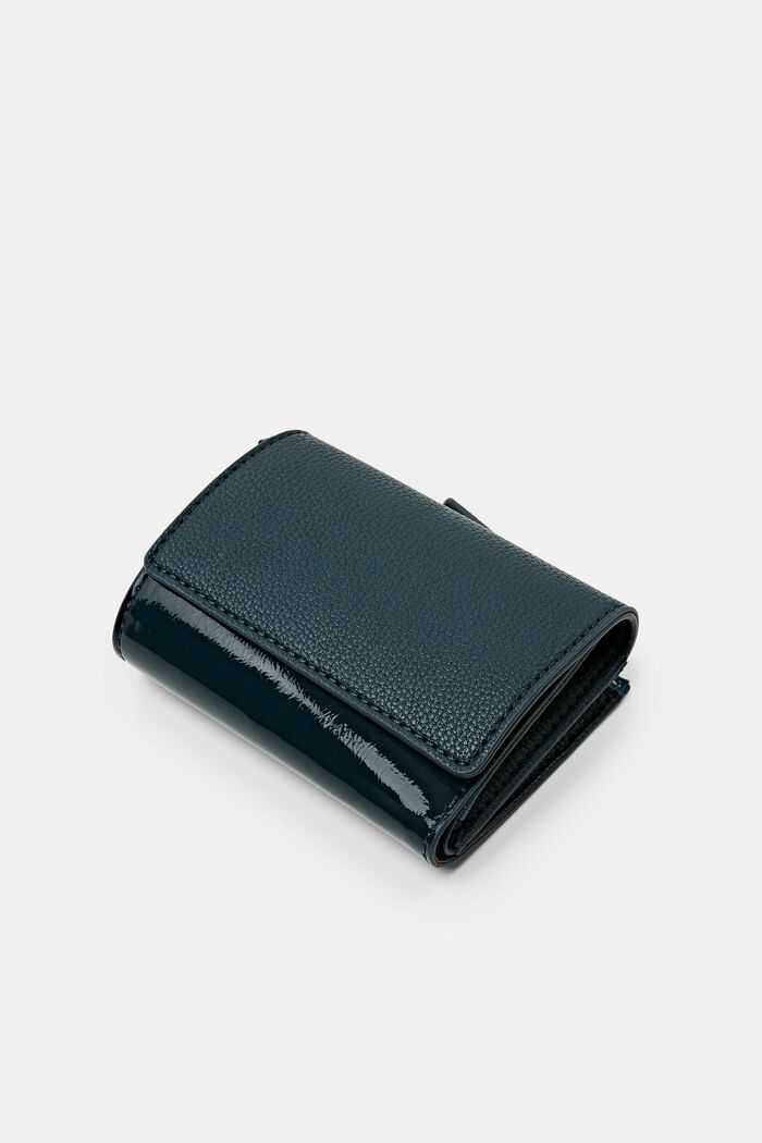 Glansig plånbok med viklock, DARK TEAL GREEN, detail image number 2