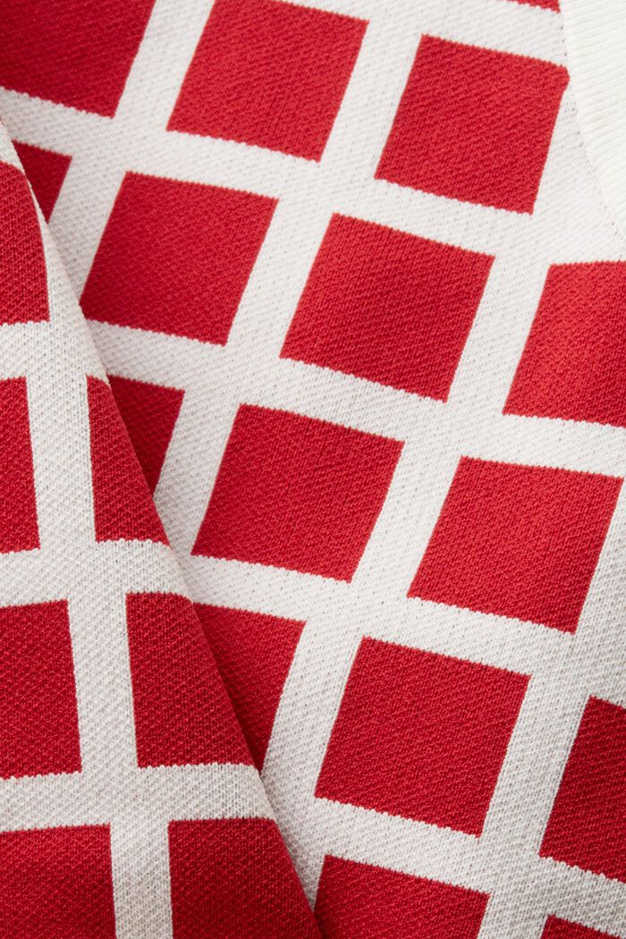 Croppat, jacquardmönstrat sweaterlinne, DARK RED, detail image number 5