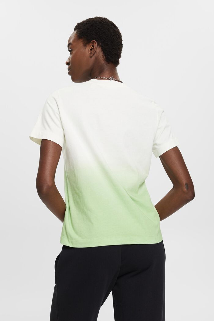 T-shirt med färgskiftningar av bomull, GREEN, detail image number 3