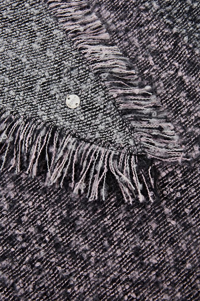 Mönstrad bouclé scarf, GREY, detail image number 1